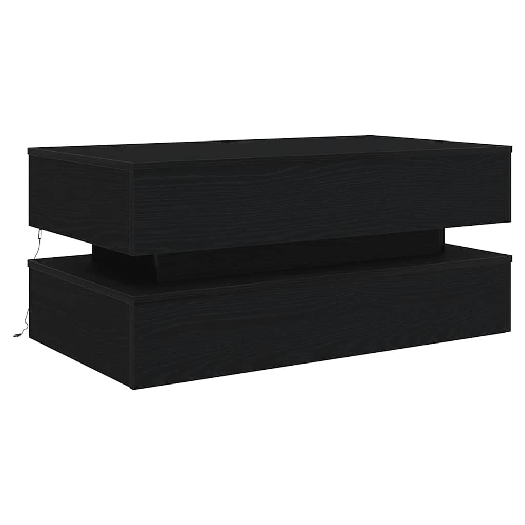 Salontafel met LED-verlichting 90x50x40 cm zwart eiken is nu te koop bij PeponiXL, paradijselijk wonen!