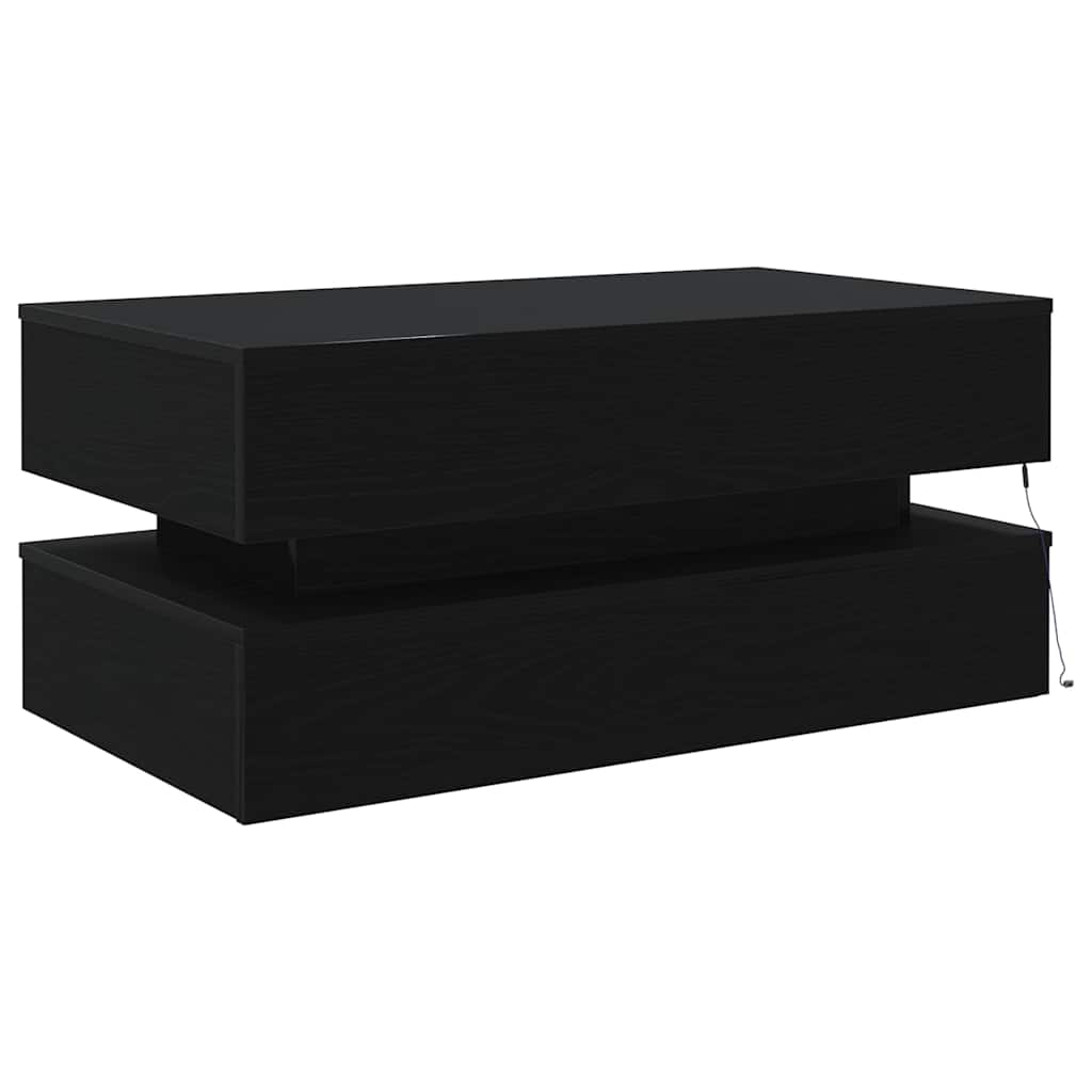 Salontafel met LED-verlichting 90x50x40 cm zwart eiken is nu te koop bij PeponiXL, paradijselijk wonen!