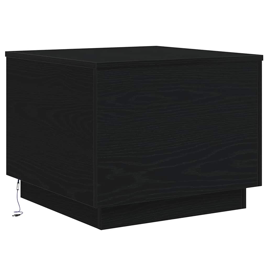 Salontafel met LED-verlichting 50x50x40 cm zwart eikenkleurig is nu te koop bij PeponiXL, paradijselijk wonen!