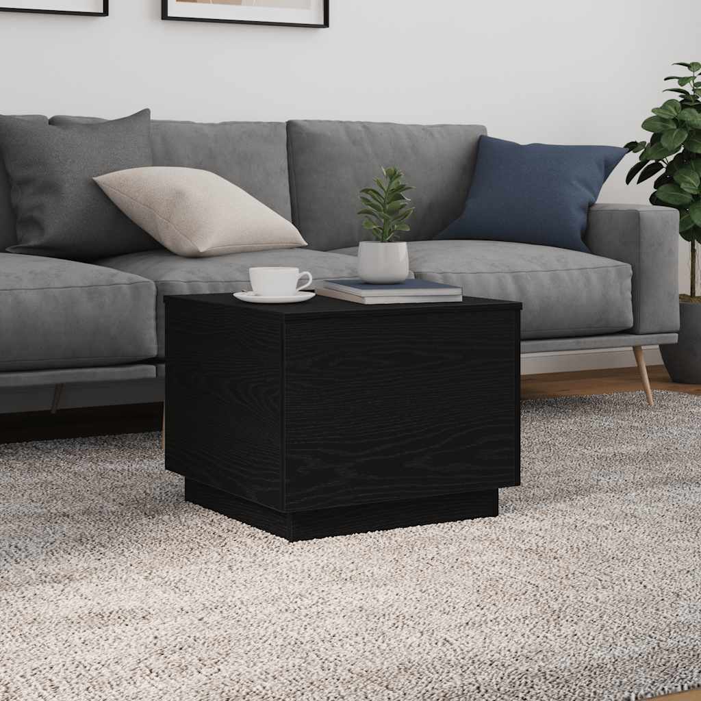 Salontafel met LED-verlichting 50x50x40 cm zwart eikenkleurig is nu te koop bij PeponiXL, paradijselijk wonen!