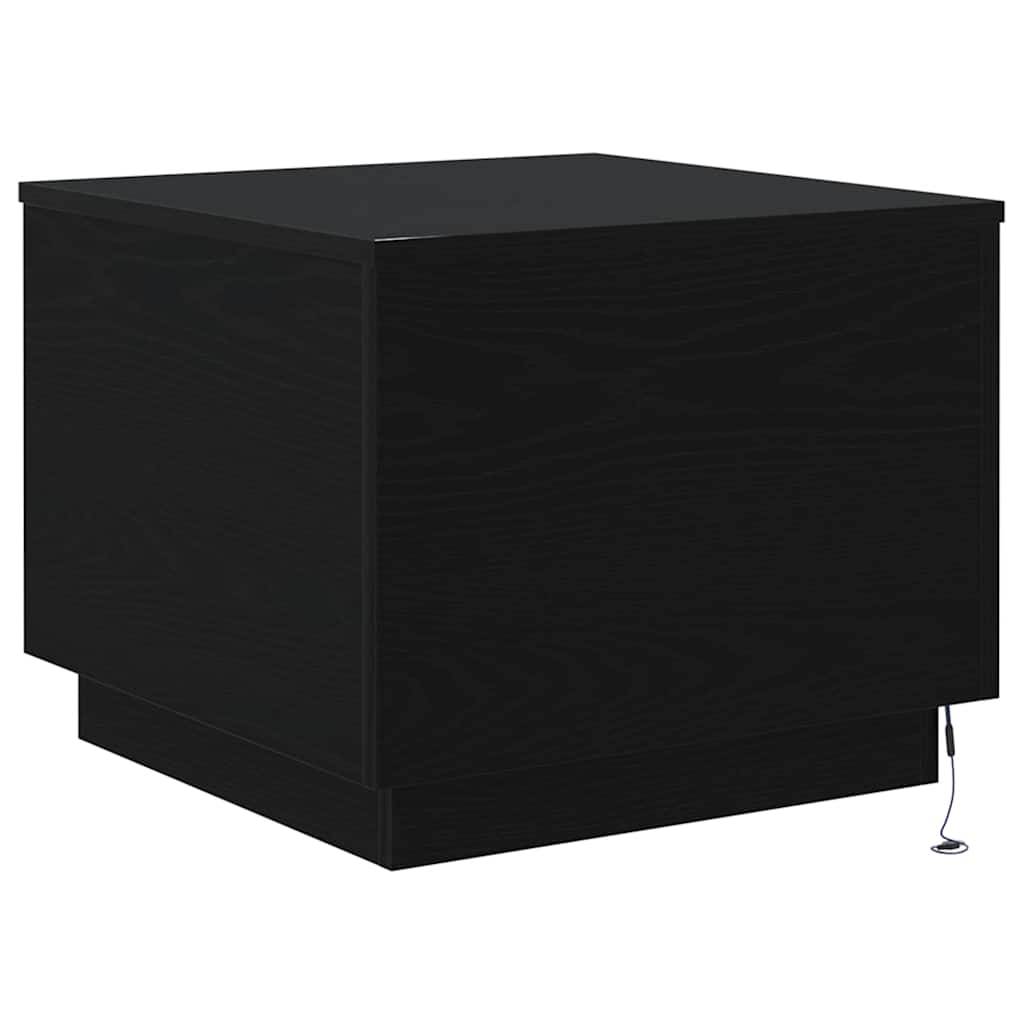 Salontafel met LED-verlichting 50x50x40 cm zwart eikenkleurig is nu te koop bij PeponiXL, paradijselijk wonen!