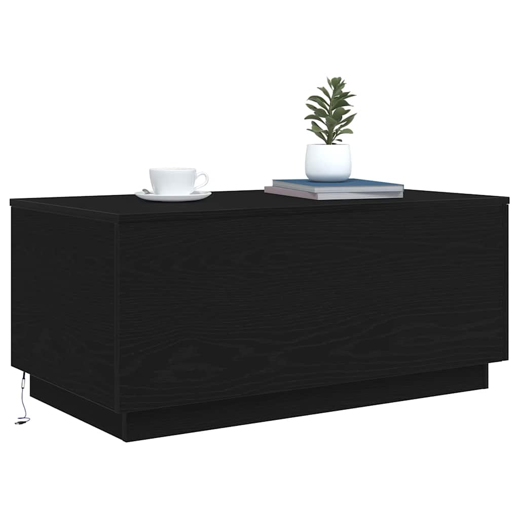 Salontafel met LED-verlichting 90x50x40 cm zwart eiken is nu te koop bij PeponiXL, paradijselijk wonen!