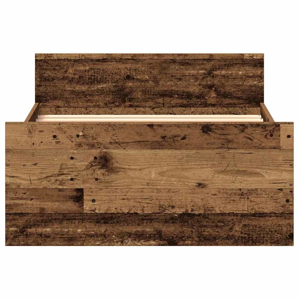 Bedframe zonder matras 75x190 cm spaanplaat oud hout is nu te koop bij PeponiXL, paradijselijk wonen!