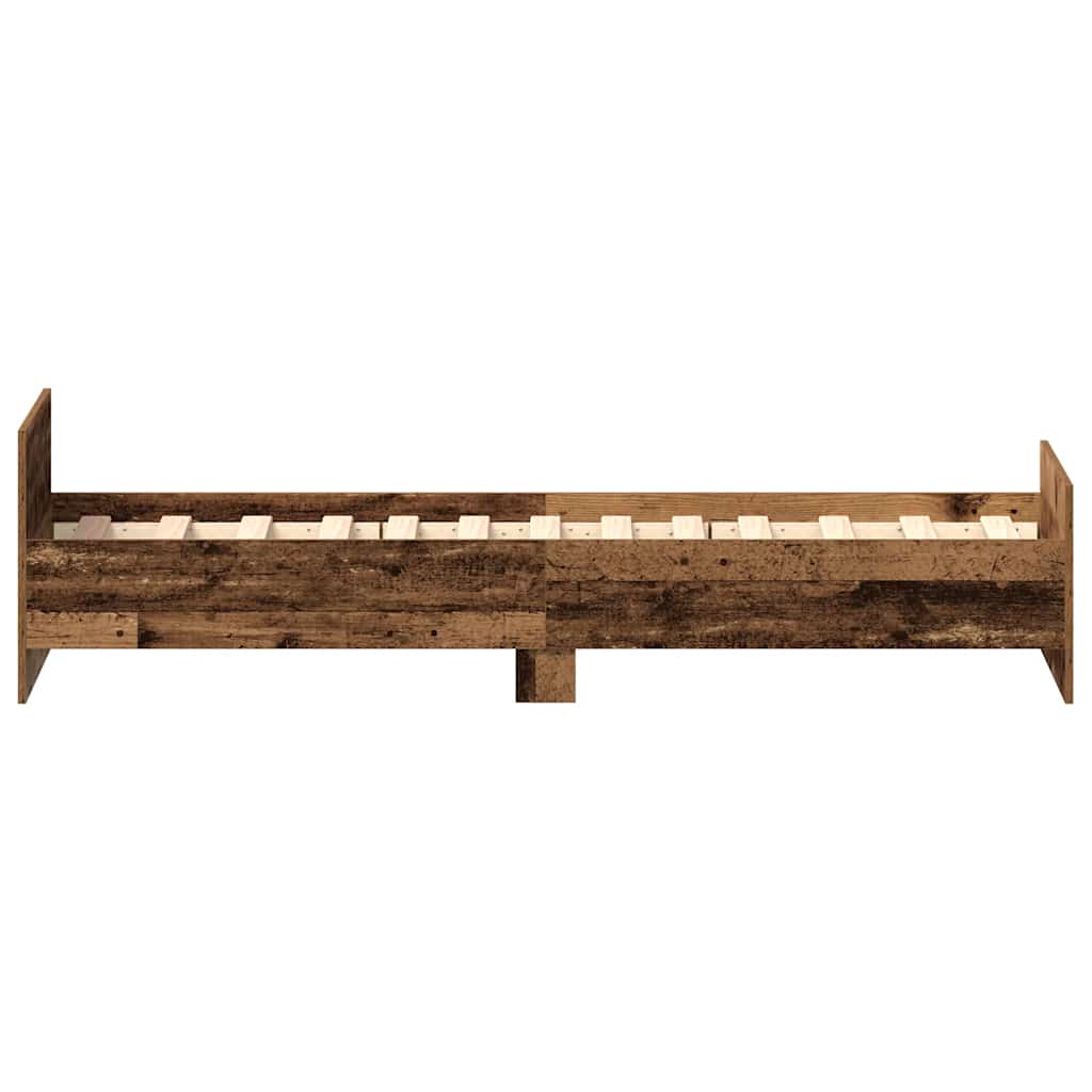 Bedframe zonder matras 75x190 cm spaanplaat oud hout is nu te koop bij PeponiXL, paradijselijk wonen!