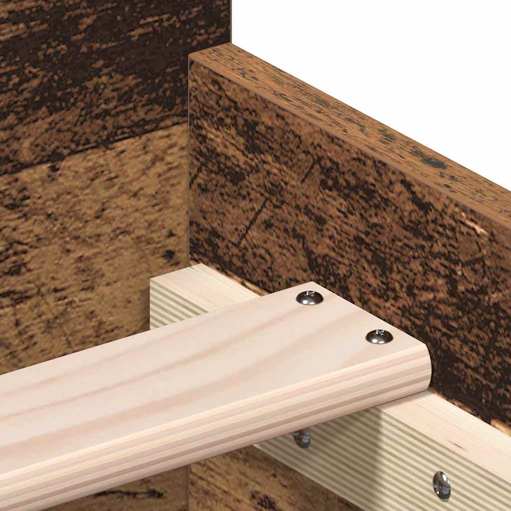 Bedframe zonder matras 75x190 cm spaanplaat oud hout is nu te koop bij PeponiXL, paradijselijk wonen!