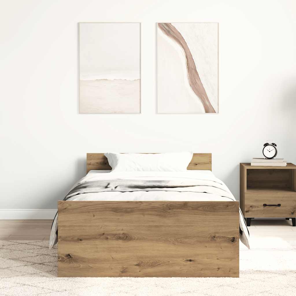 Bedframe zonder matras 75x190 cm spaanplaat ambachtelijk is nu te koop bij PeponiXL, paradijselijk wonen!