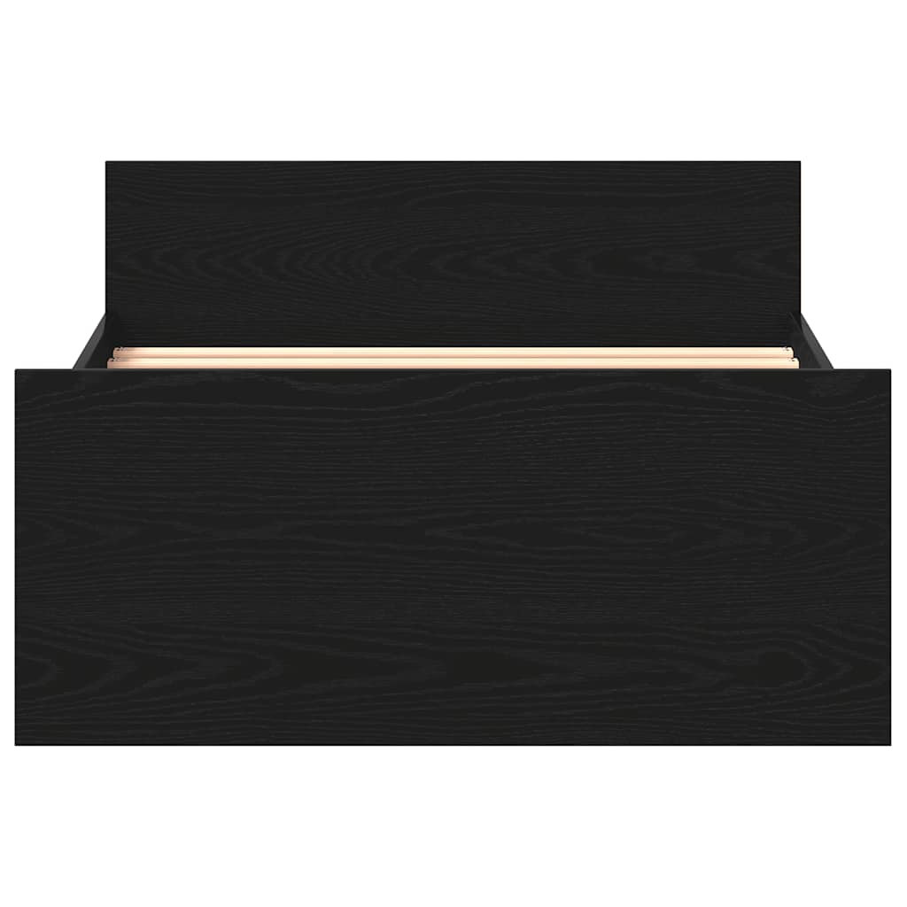 Bedframe zonder matras 75x190 cm spaanplaat zwart eikenkleurig is nu te koop bij PeponiXL, paradijselijk wonen!