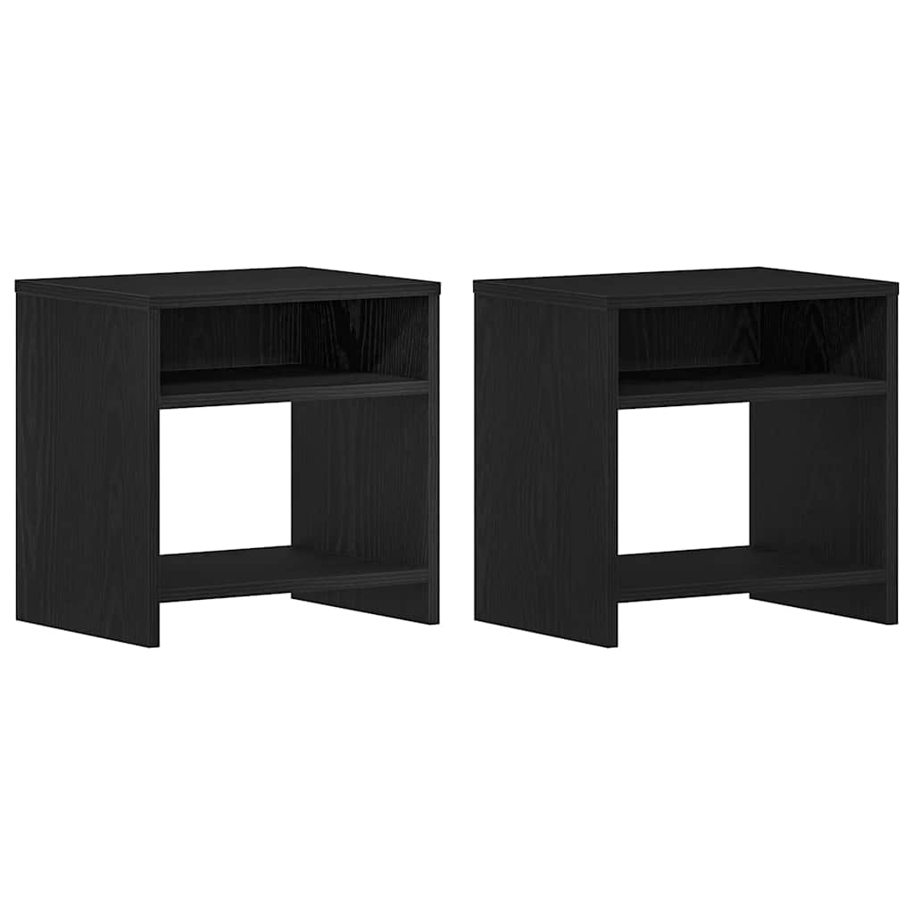 Nachtkastjes 2 st 40x30x40 cm spaanplaat zwart eikenkleurig is nu te koop bij PeponiXL, paradijselijk wonen!