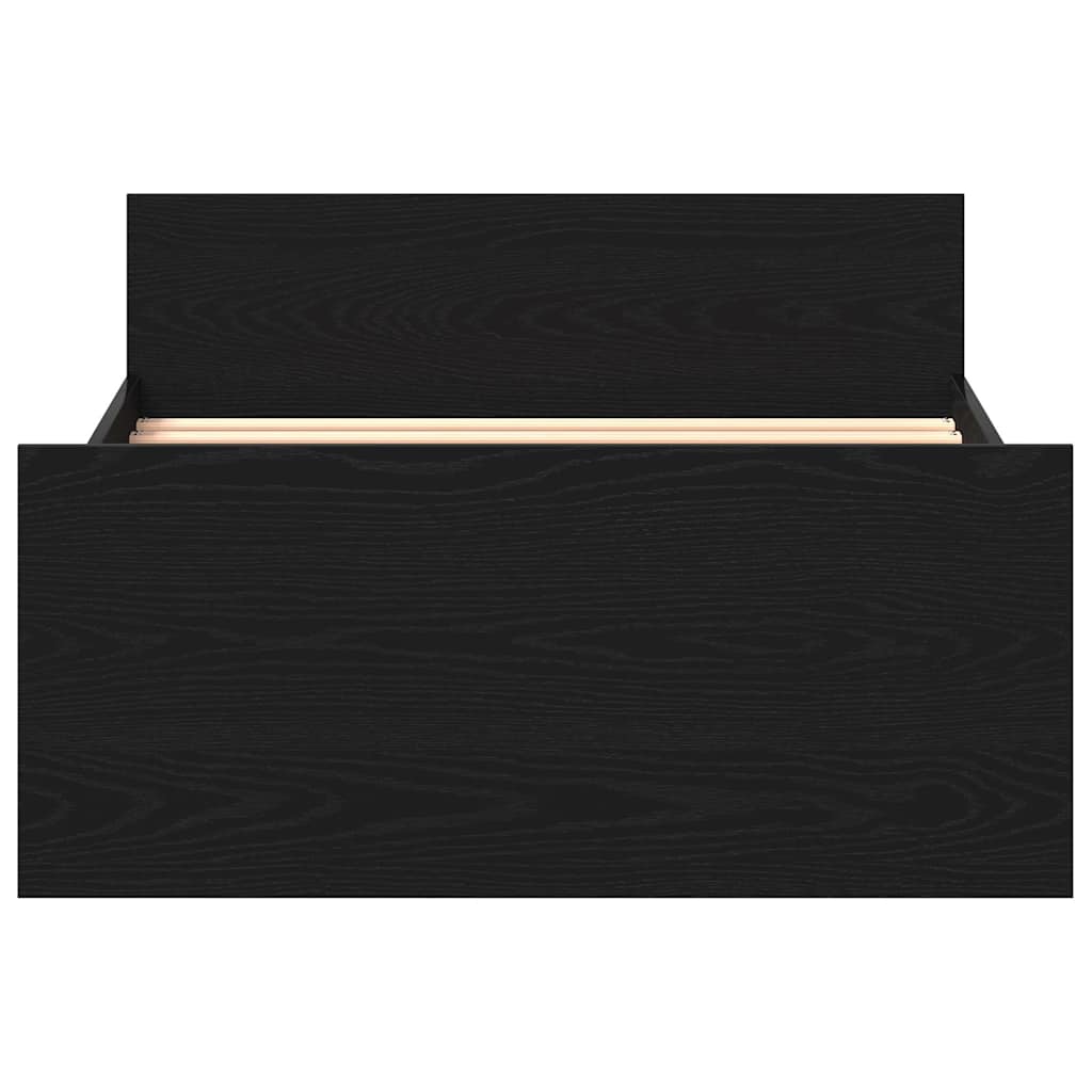 Bedframe zonder matras 100x200 cm spaanplaat zwart eikenkleurig is nu te koop bij PeponiXL, paradijselijk wonen!