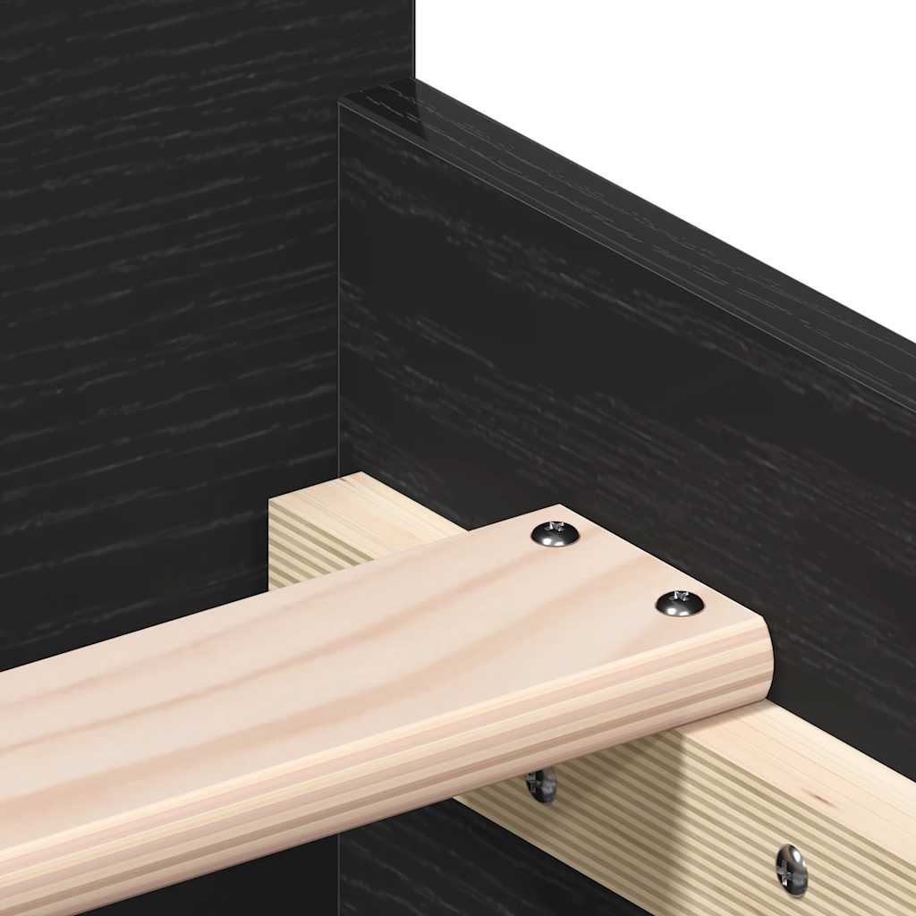 Bedframe zonder matras 100x200 cm spaanplaat zwart eikenkleurig is nu te koop bij PeponiXL, paradijselijk wonen!