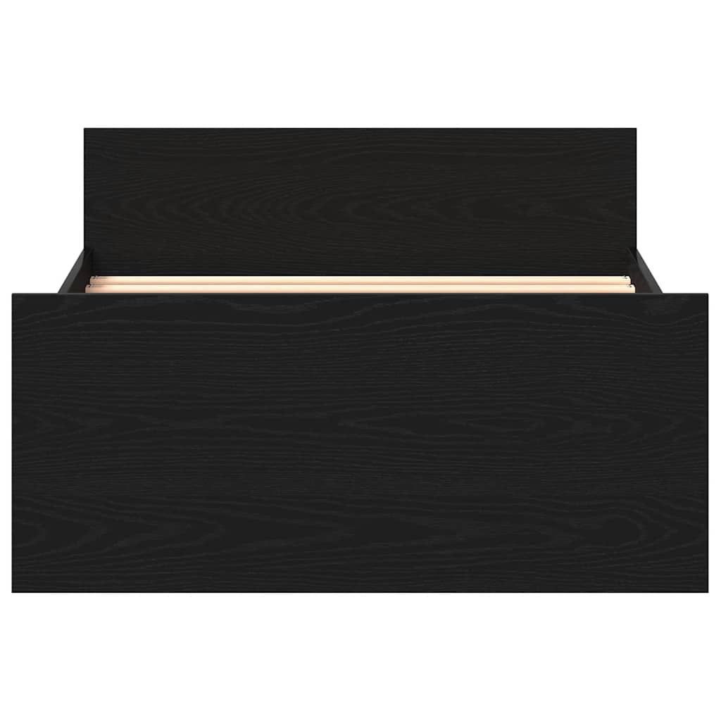 Bedframe zonder matras 90x190 cm spaanplaat zwart eikenkleurig is nu te koop bij PeponiXL, paradijselijk wonen!