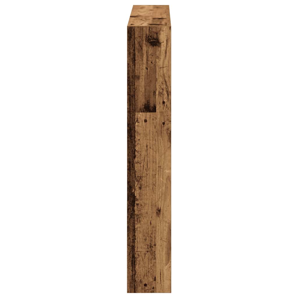 Hoofdbordkast met LED 100x17x102 cm oud hout is nu te koop bij PeponiXL, paradijselijk wonen!