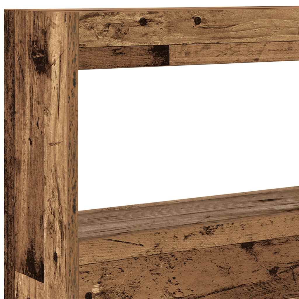 Hoofdbordkast met LED 100x17x102 cm oud hout is nu te koop bij PeponiXL, paradijselijk wonen!