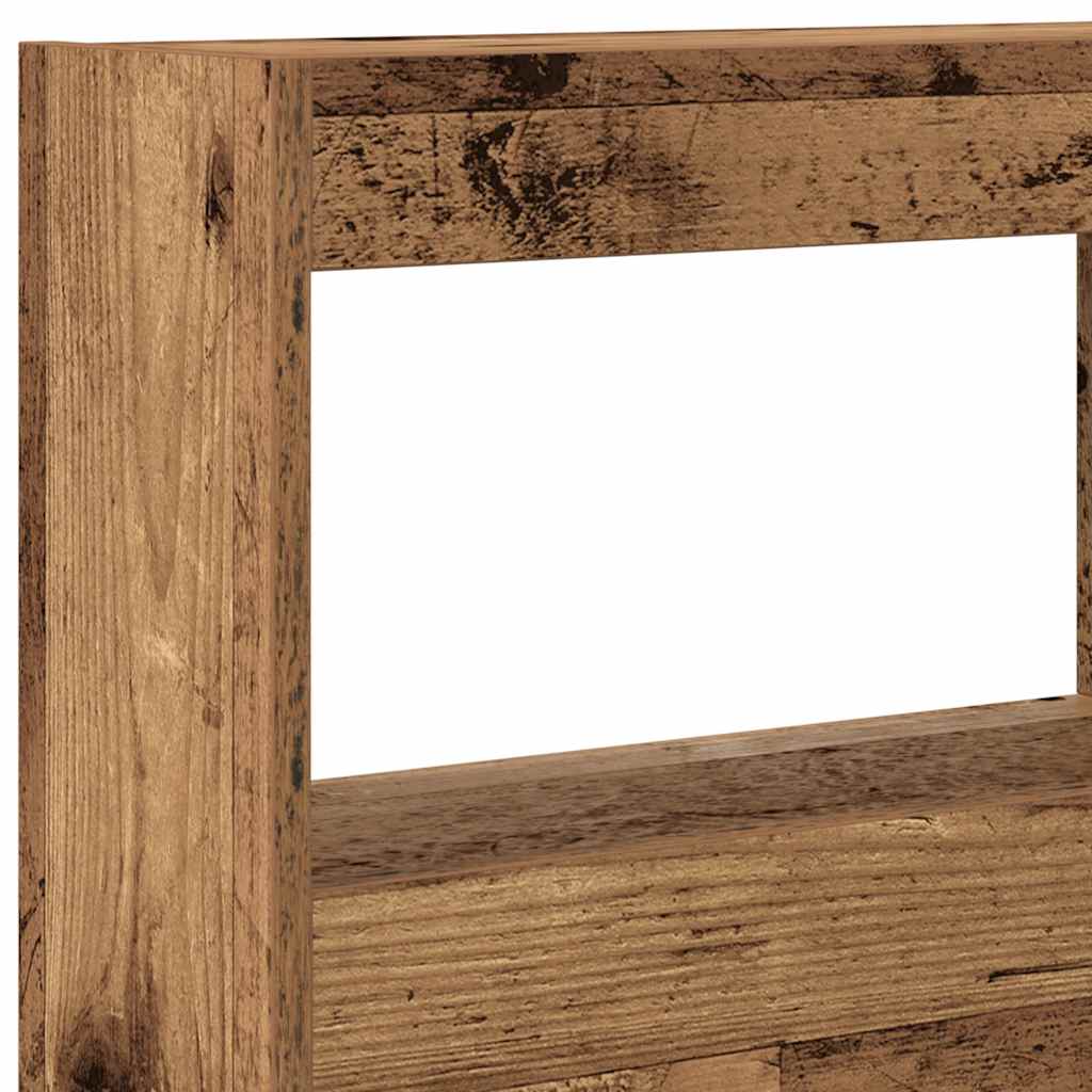 Hoofdbordkast met LED 140x17x102 cm oud hout is nu te koop bij PeponiXL, paradijselijk wonen!