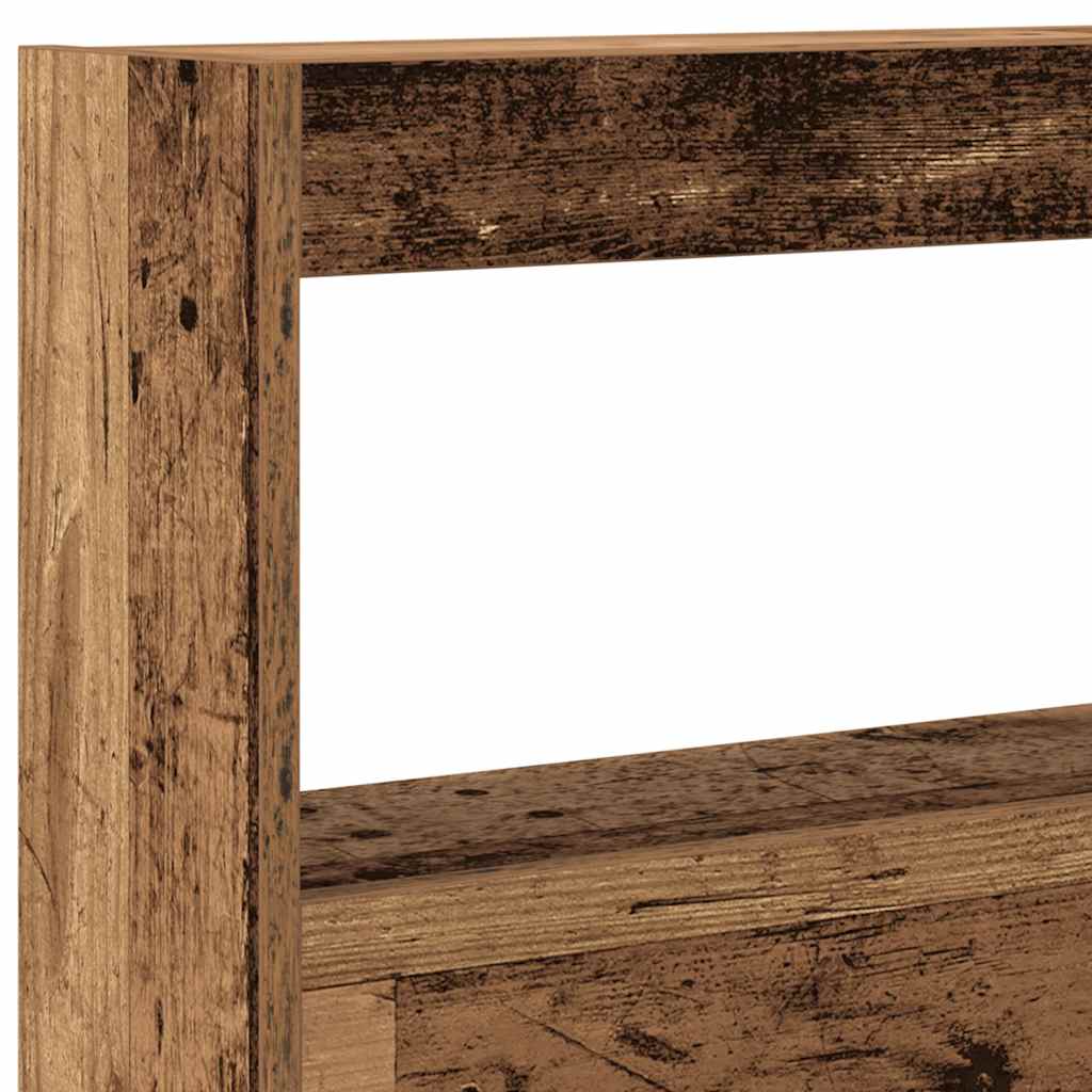 Hoofdbordkast met LED 160x17x102 cm oud hout is nu te koop bij PeponiXL, paradijselijk wonen!