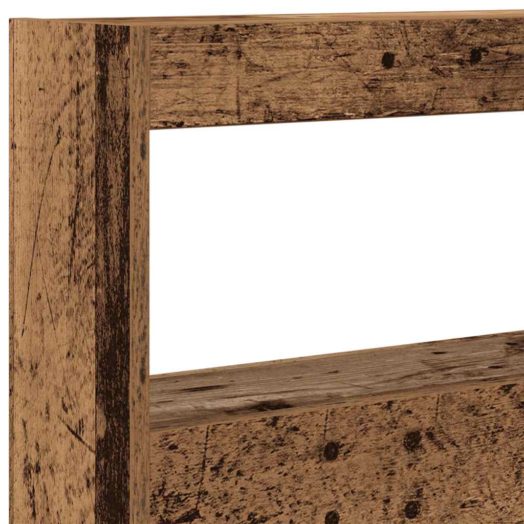 Hoofdbordkast met LED 180x17x102 cm oud hout is nu te koop bij PeponiXL, paradijselijk wonen!