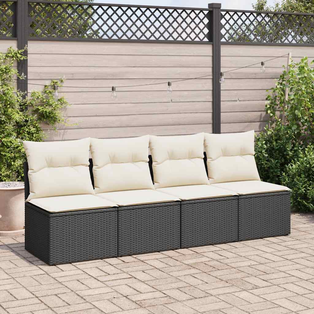 2-delige Loungeset met kussens poly rattan acacia zwart is nu te koop bij PeponiXL, paradijselijk wonen!