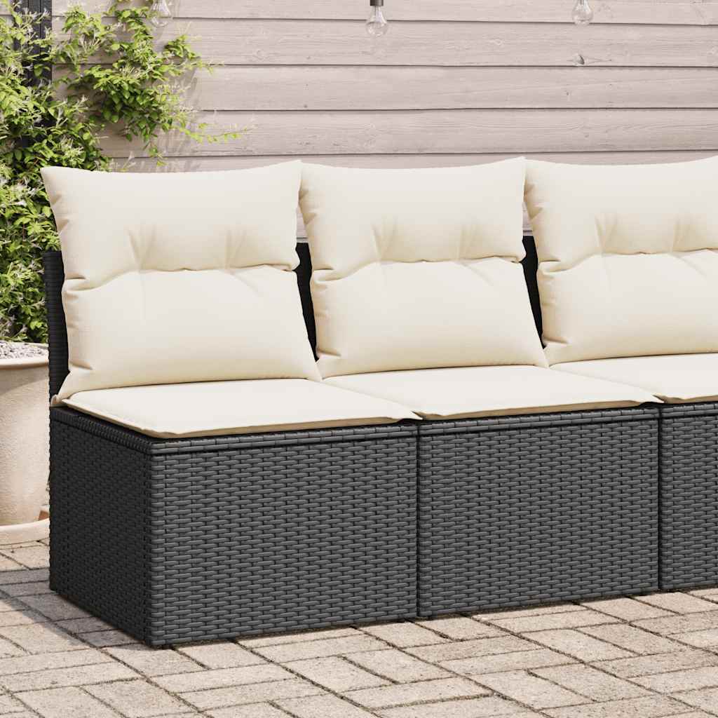 2-delige Loungeset met kussens poly rattan acacia zwart is nu te koop bij PeponiXL, paradijselijk wonen!