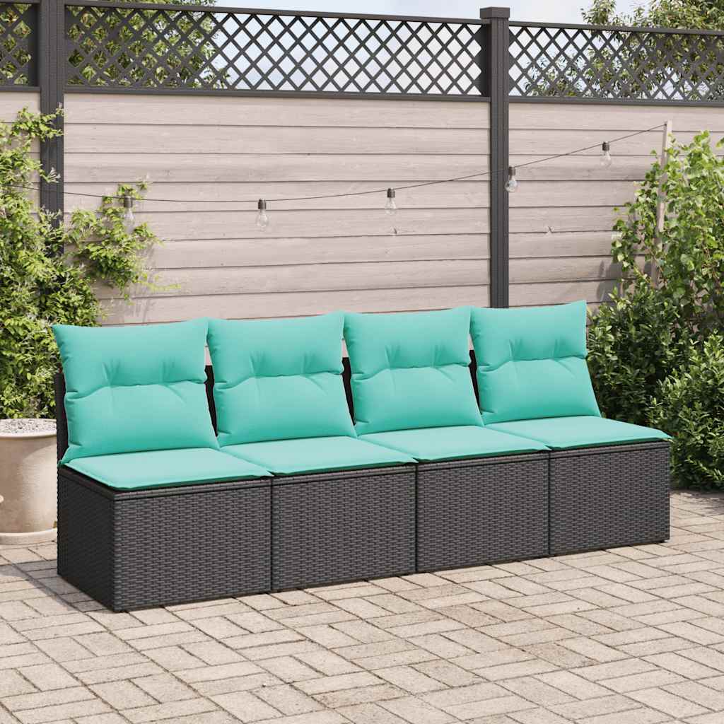 2-delige Loungeset met kussens poly rattan acacia zwart is nu te koop bij PeponiXL, paradijselijk wonen!