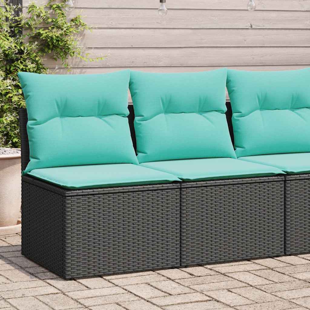 2-delige Loungeset met kussens poly rattan acacia zwart is nu te koop bij PeponiXL, paradijselijk wonen!