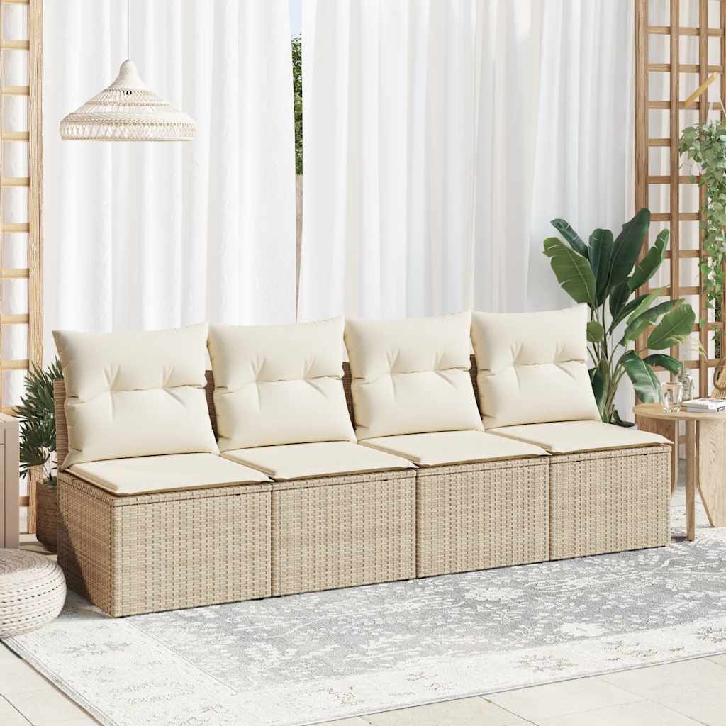 2-delige Loungeset met kussens poly rattan acacia beige is nu te koop bij PeponiXL, paradijselijk wonen!