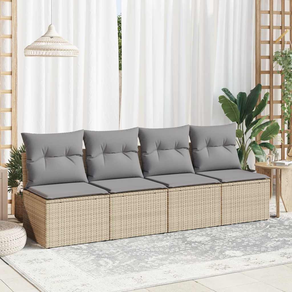 2-delige Loungeset met kussens poly rattan acacia beige is nu te koop bij PeponiXL, paradijselijk wonen!