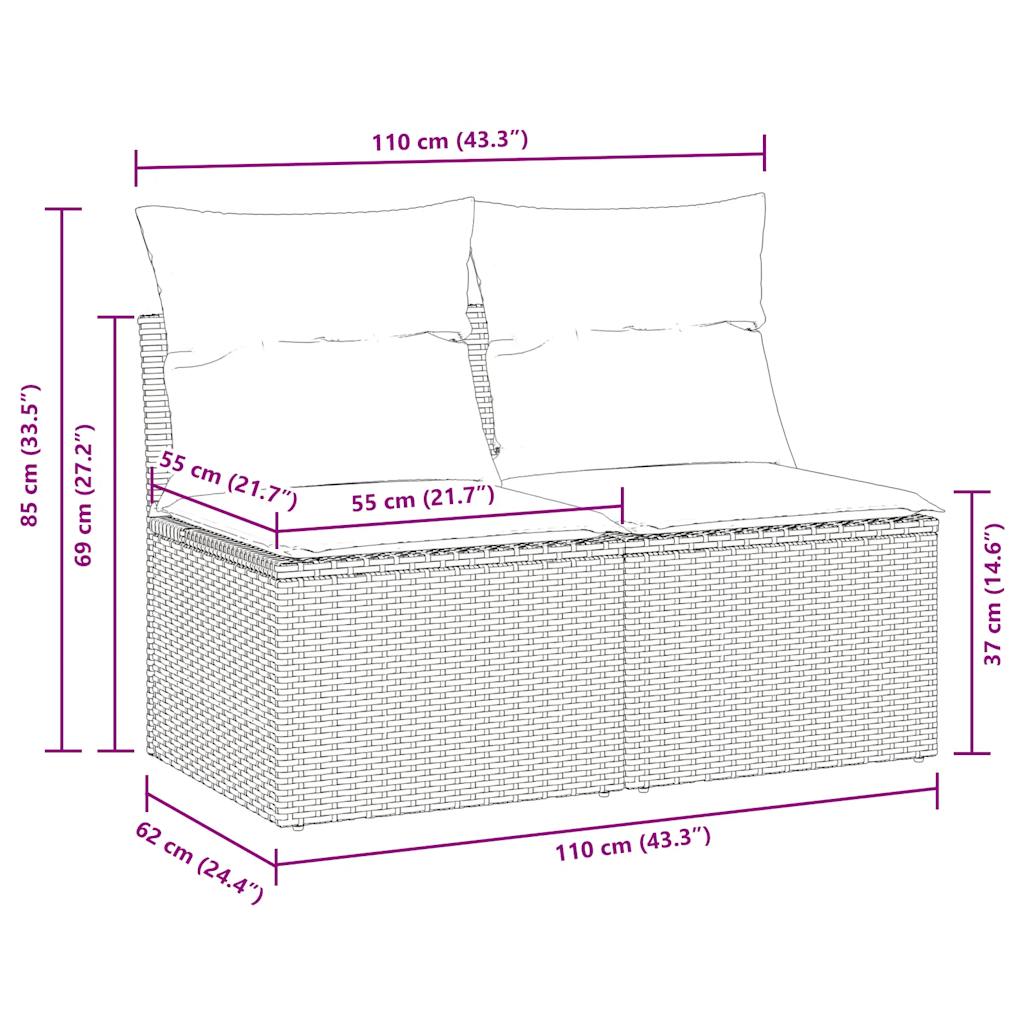 2-delige Loungeset met kussens poly rattan acacia beige is nu te koop bij PeponiXL, paradijselijk wonen!