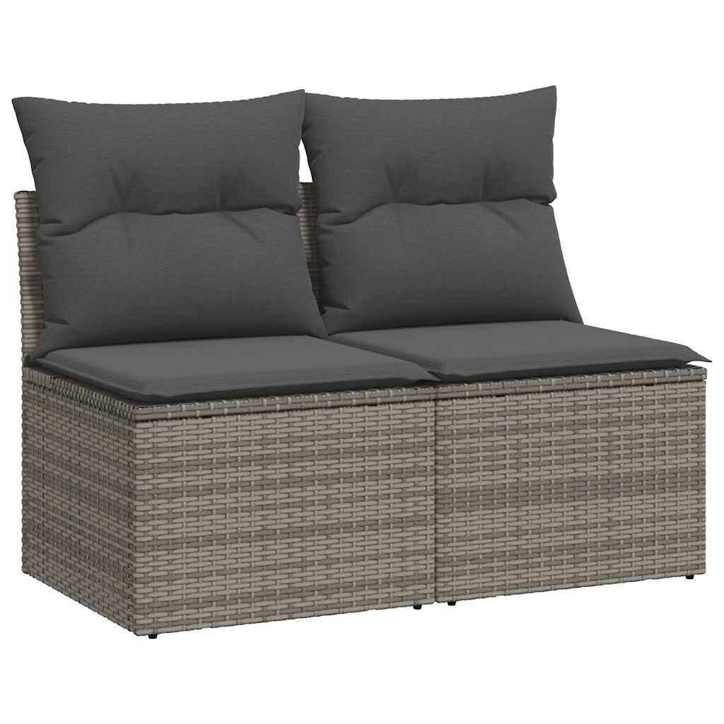 2-delige Loungeset met kussens poly rattan acacia grijs is nu te koop bij PeponiXL, paradijselijk wonen!