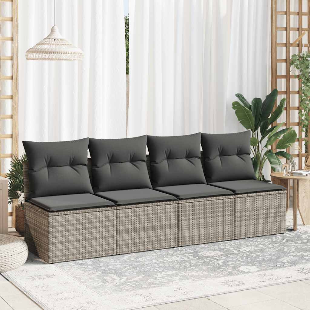 2-delige Loungeset met kussens poly rattan acacia grijs is nu te koop bij PeponiXL, paradijselijk wonen!