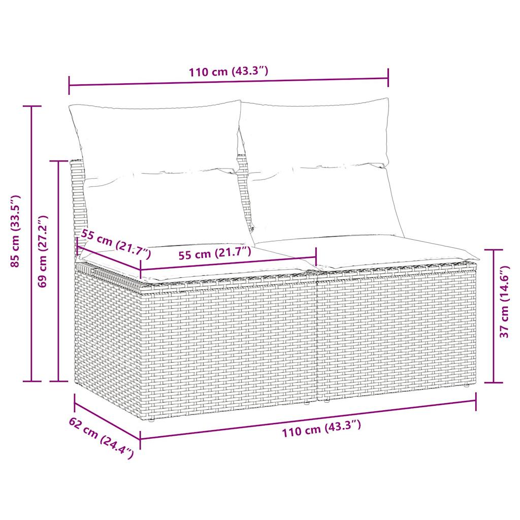 2-delige Loungeset met kussens poly rattan acacia grijs is nu te koop bij PeponiXL, paradijselijk wonen!