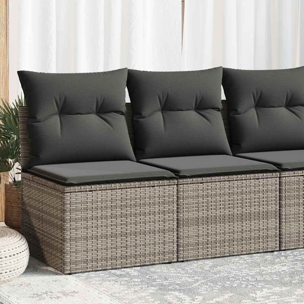 2-delige Loungeset met kussens poly rattan acacia grijs is nu te koop bij PeponiXL, paradijselijk wonen!