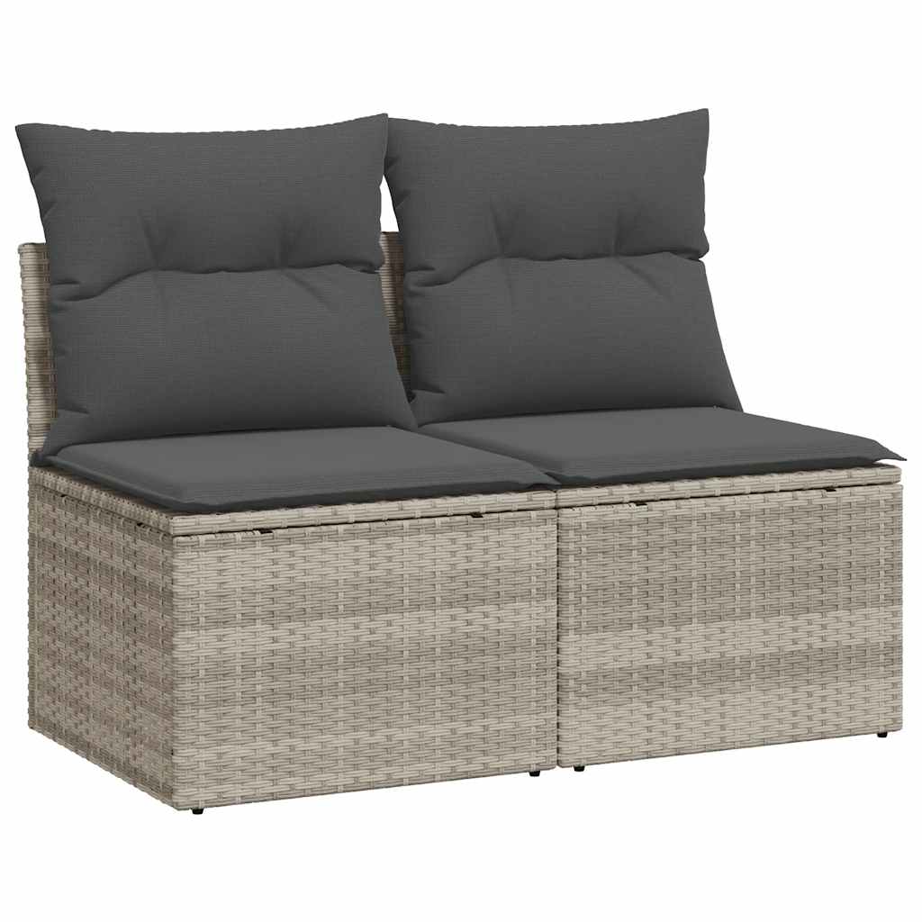 2-delige Loungeset met kussens poly rattan acacia lichtgrijs is nu te koop bij PeponiXL, paradijselijk wonen!