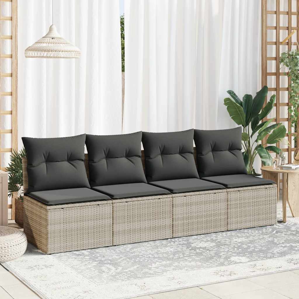 2-delige Loungeset met kussens poly rattan acacia lichtgrijs is nu te koop bij PeponiXL, paradijselijk wonen!