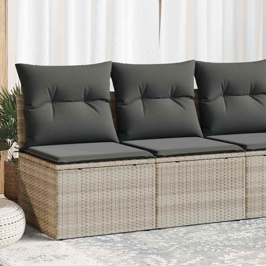 2-delige Loungeset met kussens poly rattan acacia lichtgrijs is nu te koop bij PeponiXL, paradijselijk wonen!
