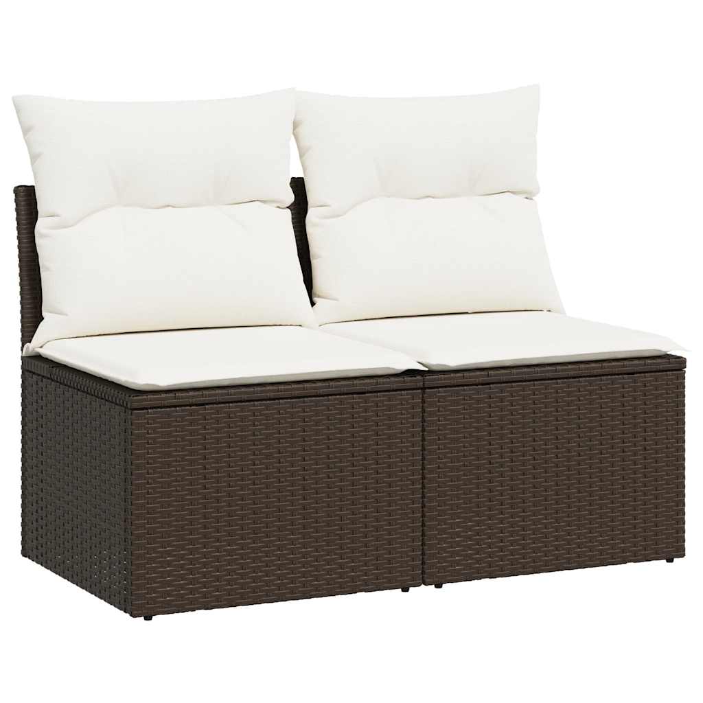 2-delige Loungeset met kussens poly rattan acacia bruin is nu te koop bij PeponiXL, paradijselijk wonen!