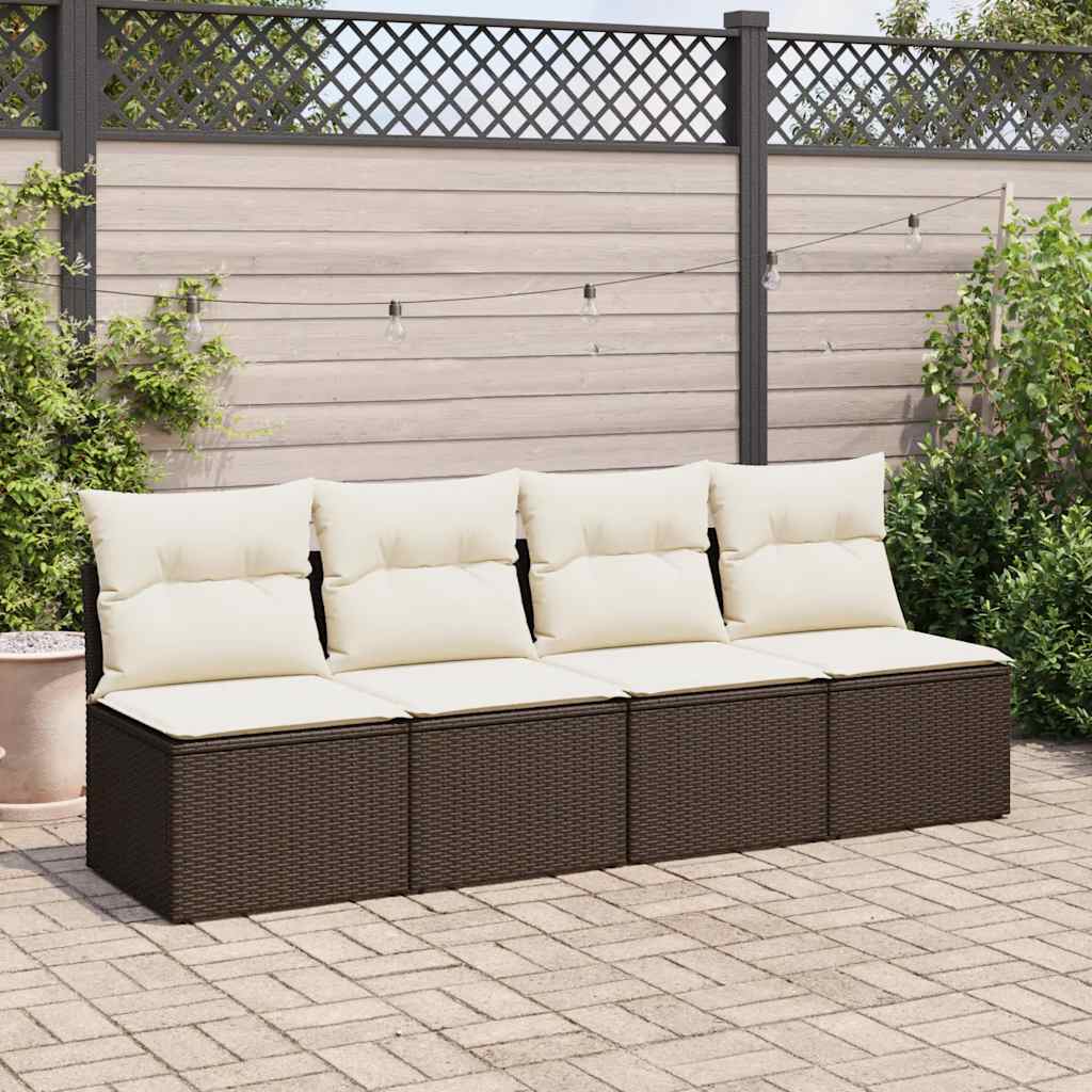2-delige Loungeset met kussens poly rattan acacia bruin is nu te koop bij PeponiXL, paradijselijk wonen!