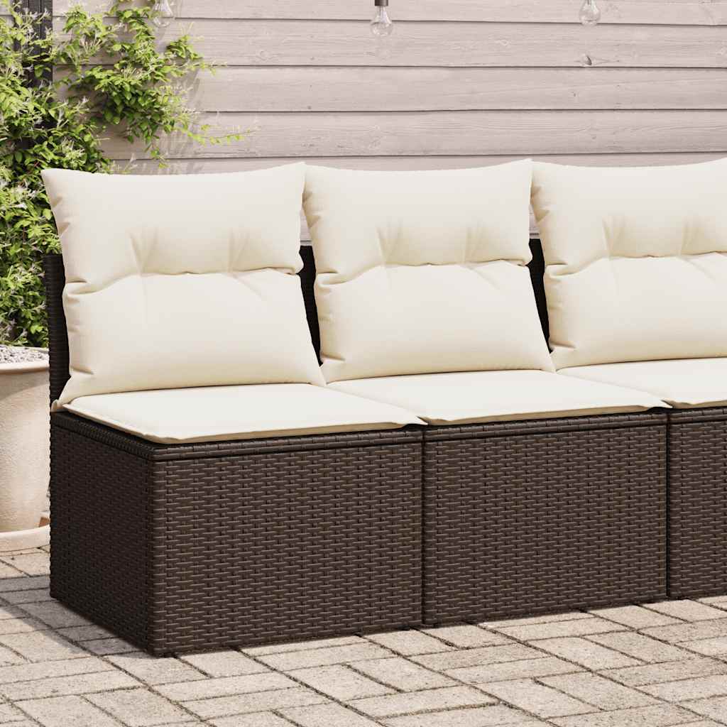 2-delige Loungeset met kussens poly rattan acacia bruin is nu te koop bij PeponiXL, paradijselijk wonen!