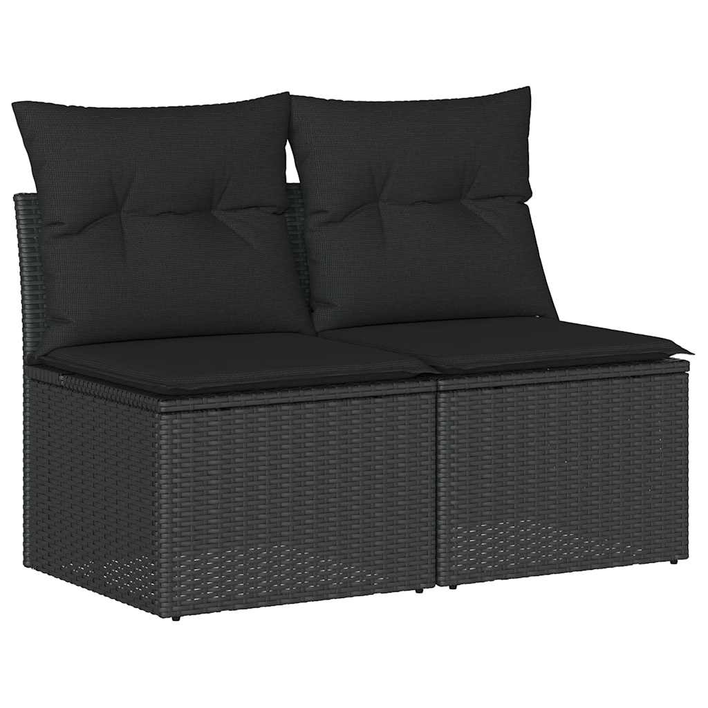 2-delige Loungeset met kussens poly rattan acacia zwart is nu te koop bij PeponiXL, paradijselijk wonen!