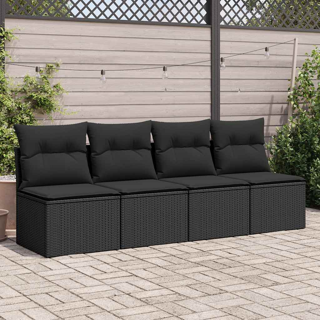 2-delige Loungeset met kussens poly rattan acacia zwart is nu te koop bij PeponiXL, paradijselijk wonen!