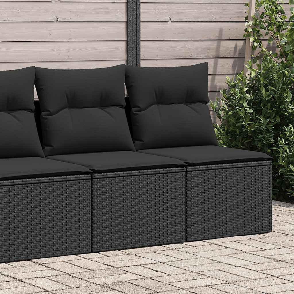 2-delige Loungeset met kussens poly rattan acacia zwart is nu te koop bij PeponiXL, paradijselijk wonen!
