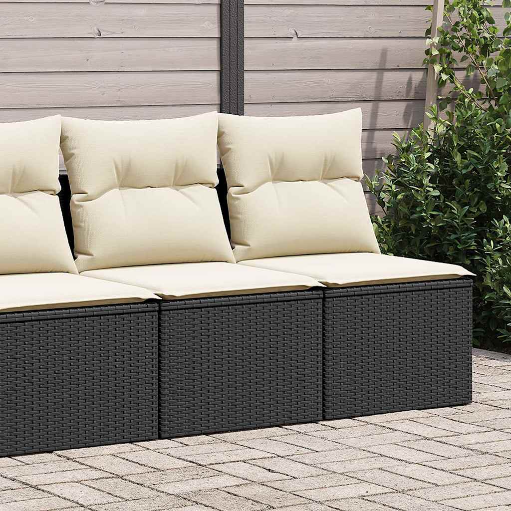 2-delige Loungeset met kussens poly rattan acacia zwart is nu te koop bij PeponiXL, paradijselijk wonen!