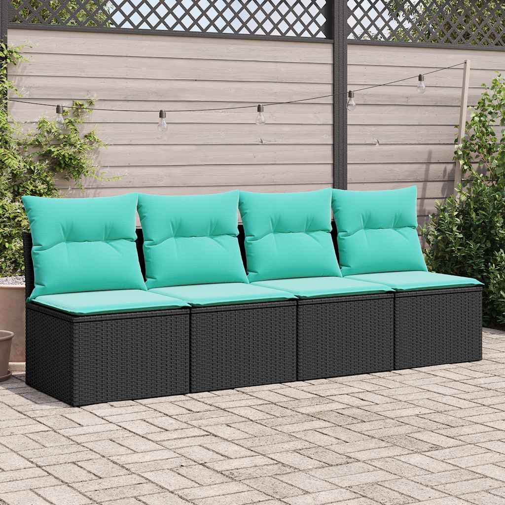 2-delige Loungeset met kussens poly rattan acacia zwart is nu te koop bij PeponiXL, paradijselijk wonen!