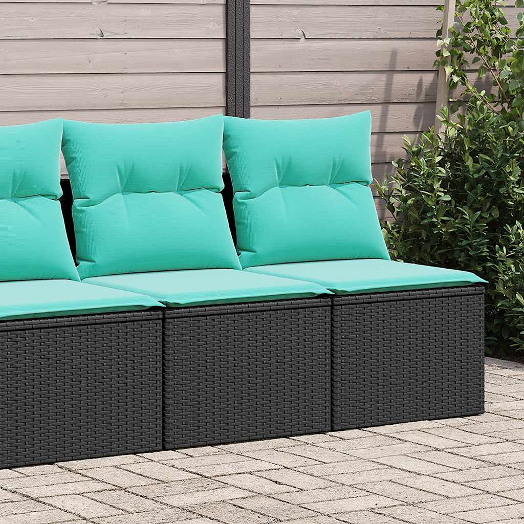 2-delige Loungeset met kussens poly rattan acacia zwart is nu te koop bij PeponiXL, paradijselijk wonen!