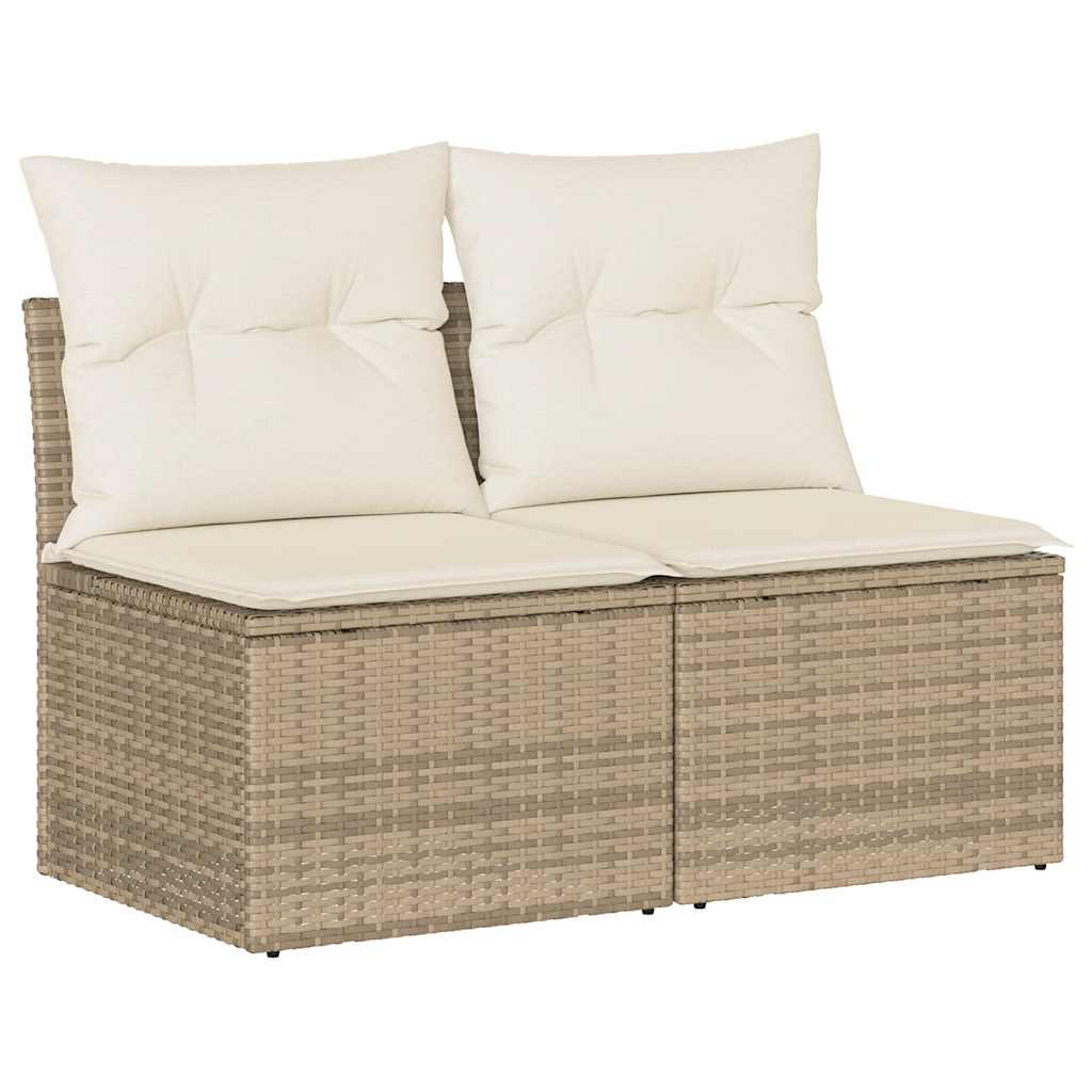 2-delige Loungeset met kussens poly rattan acacia beige is nu te koop bij PeponiXL, paradijselijk wonen!