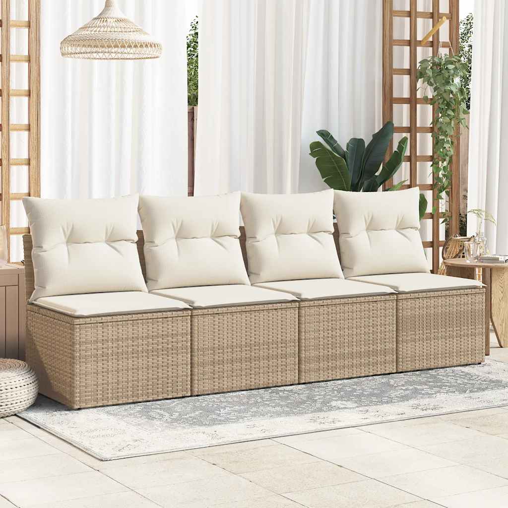 2-delige Loungeset met kussens poly rattan acacia beige is nu te koop bij PeponiXL, paradijselijk wonen!