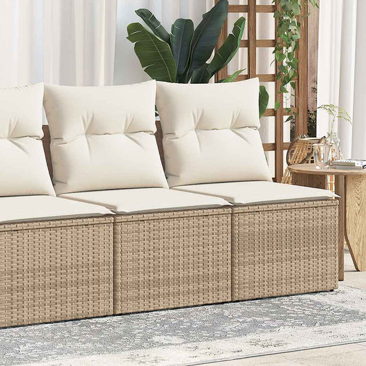 2-delige Loungeset met kussens poly rattan acacia beige is nu te koop bij PeponiXL, paradijselijk wonen!