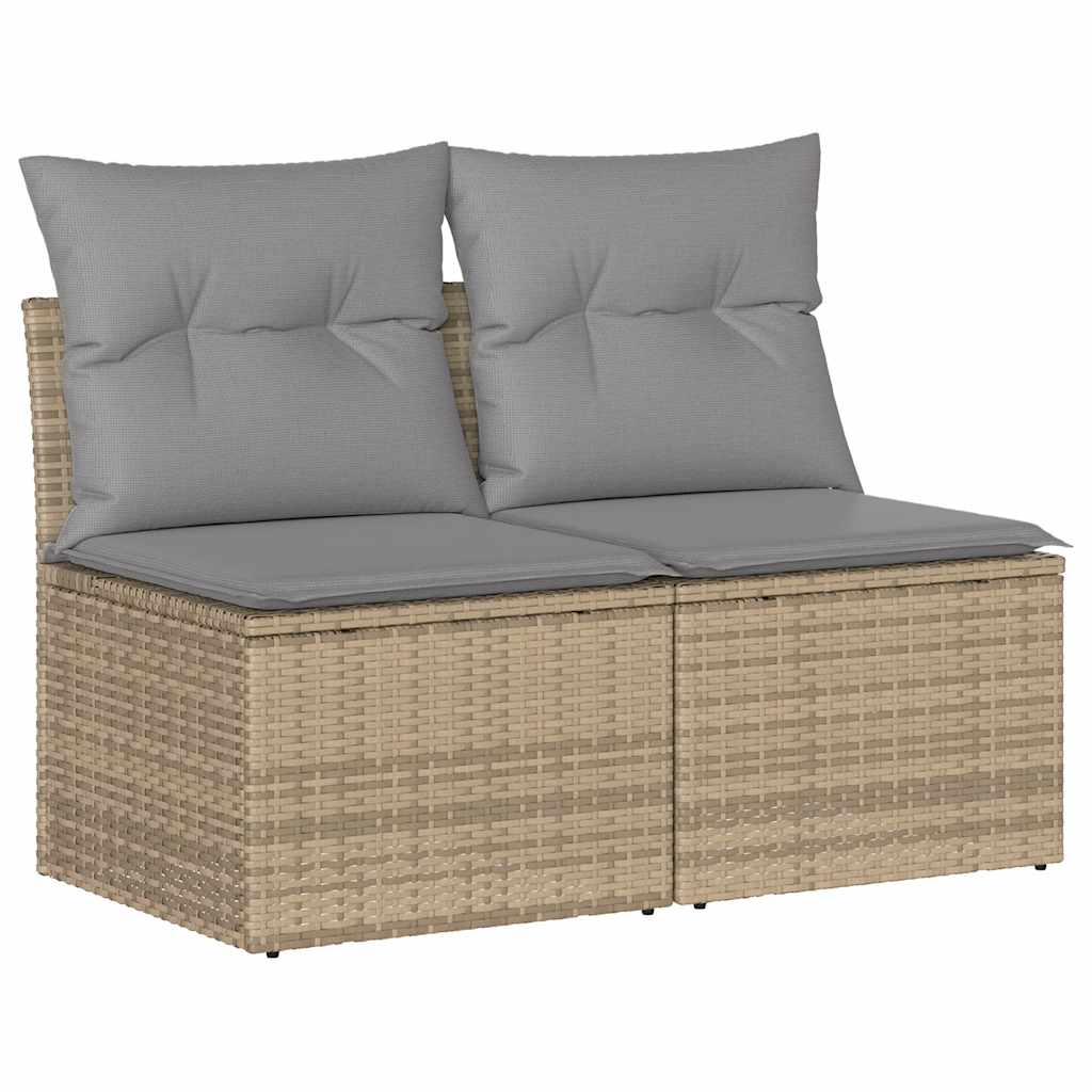 2-delige Loungeset met kussens poly rattan acacia beige is nu te koop bij PeponiXL, paradijselijk wonen!