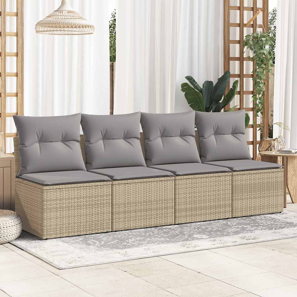 2-delige Loungeset met kussens poly rattan acacia beige is nu te koop bij PeponiXL, paradijselijk wonen!