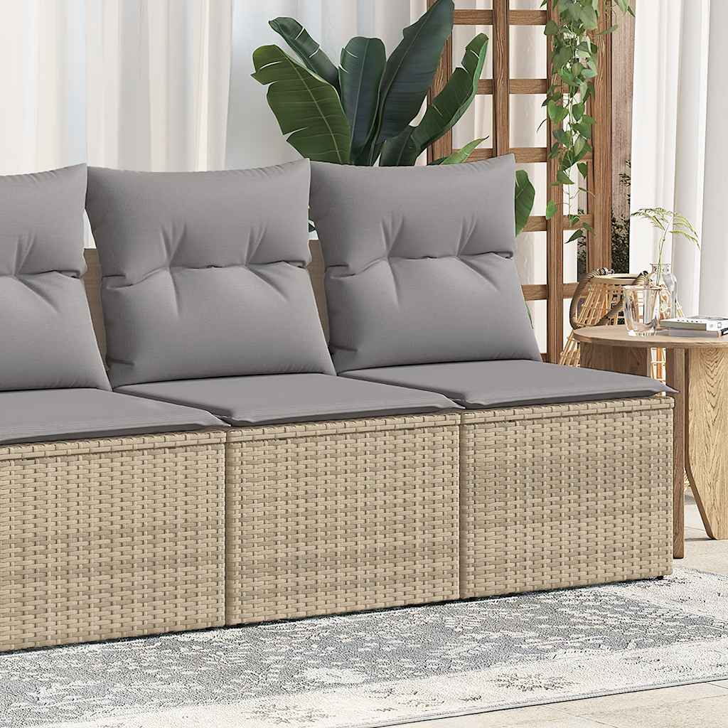 2-delige Loungeset met kussens poly rattan acacia beige is nu te koop bij PeponiXL, paradijselijk wonen!