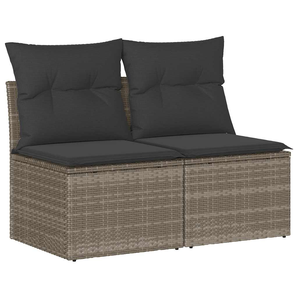 2-delige Loungeset met kussens poly rattan acacia grijs is nu te koop bij PeponiXL, paradijselijk wonen!